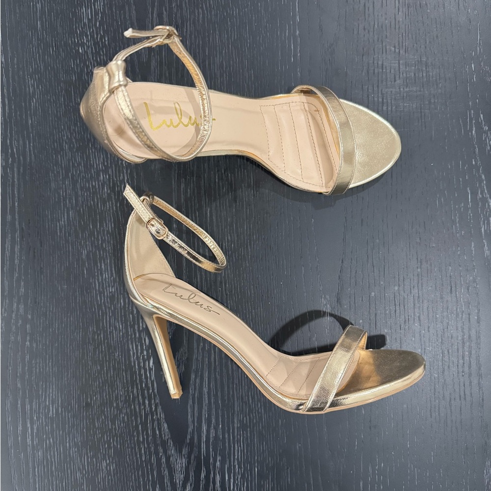 Lulus Gold Strappy Heels